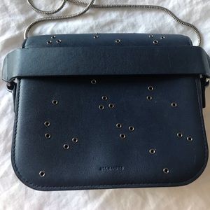 ALL SAINTS Junai studded crossbody hand bag clutch